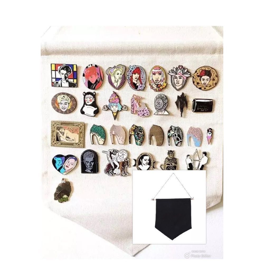 Pin Collection Canvas Banner BLACK